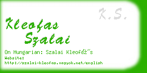 kleofas szalai business card